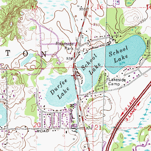 Topographic Map of Grand Crossing Shopping Center, MI
