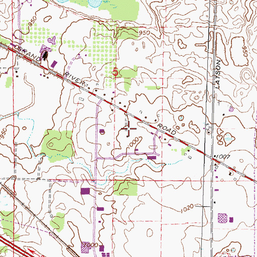 Topographic Map of Grand River Plaza Shopping Center, MI