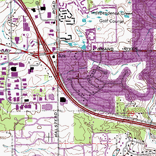 Topographic Map of Grand River-Halsted Shopping Center, MI