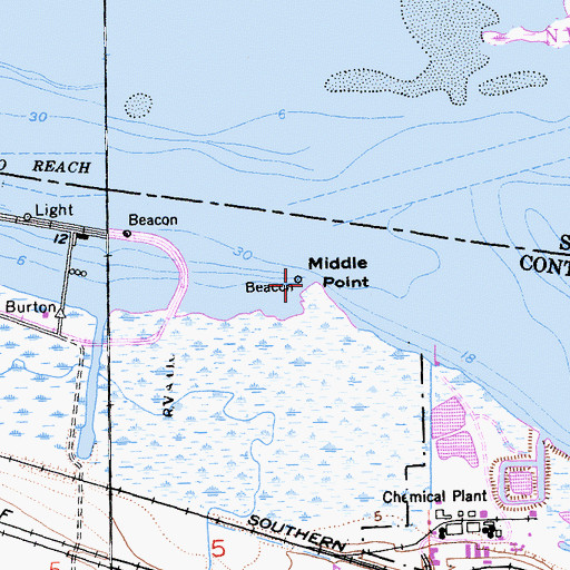Topographic Map of Middle Point, CA