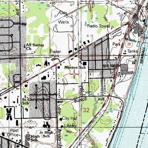 Topographic Map of Gratiot Point Plaza Shopping Center, MI