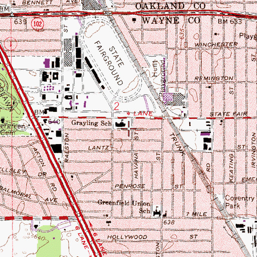 Topographic Map of Grayling Elementary School, MI