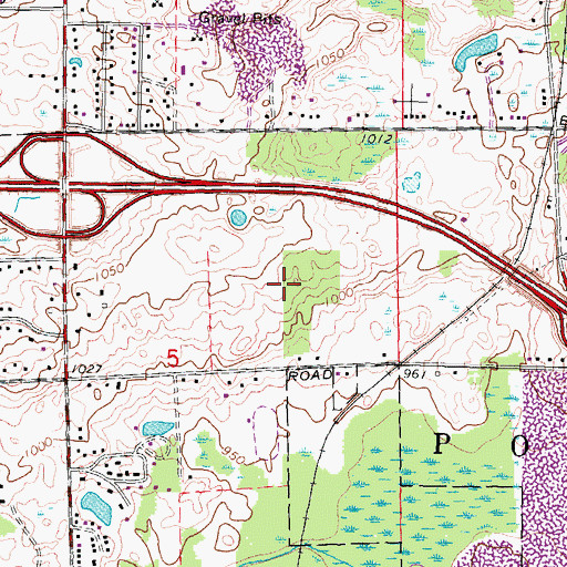 Topographic Map of Great Lakes Crossing Mall Shopping Center, MI
