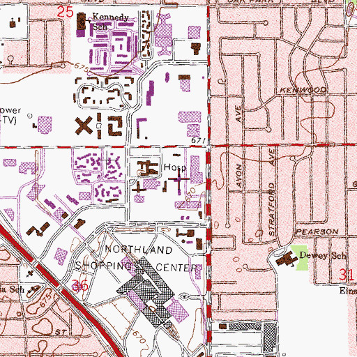 Topographic Map of Great Lakes Rehabilitation Hospital, MI