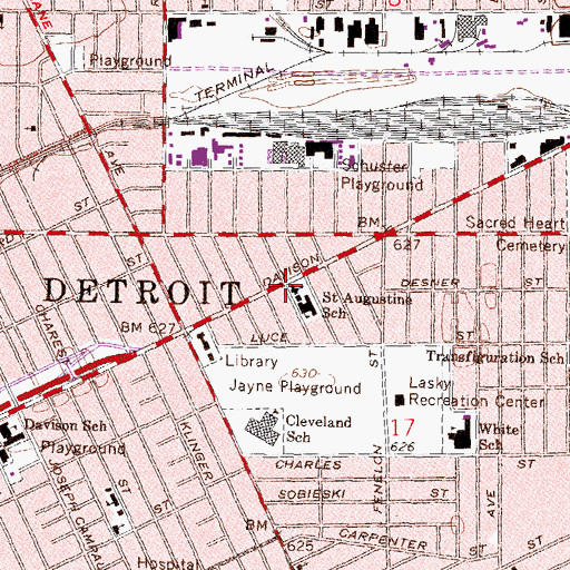Topographic Map of Greater Concord Missionary Baptist Church, MI