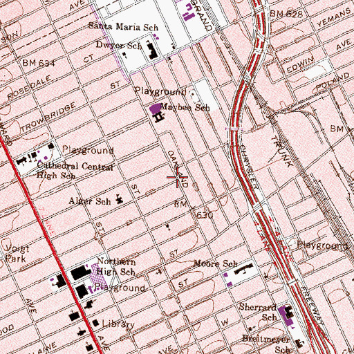Topographic Map of Greater Ephesian Baptist Church, MI