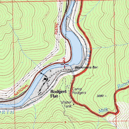 Topographic Map of Milk Ranch Creek, CA