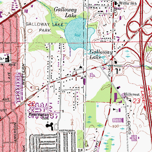 Topographic Map of Greater Life Academy, MI