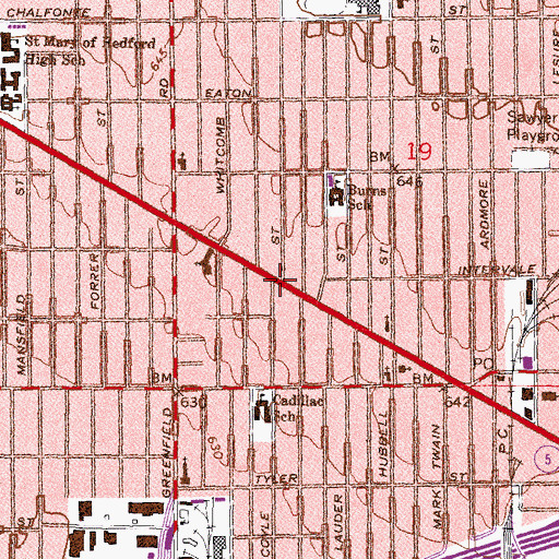 Topographic Map of Greater Marion Chapel Missionary Baptist Church, MI