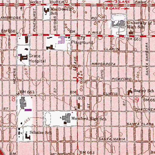 Topographic Map of Greater Metropolitan Church of God in Christ, MI