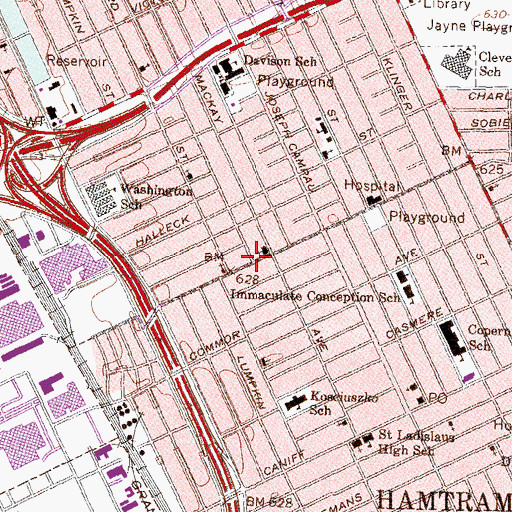 Topographic Map of Greater Missionary Baptist Church, MI