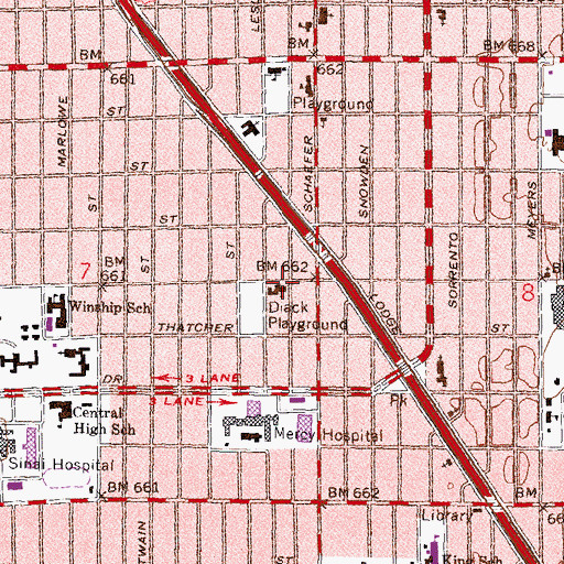 Topographic Map of Greater Mitchell Temple Church of God in Christ, MI