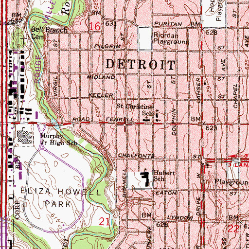 Topographic Map of Greater Outreach Church of God in Christ, MI