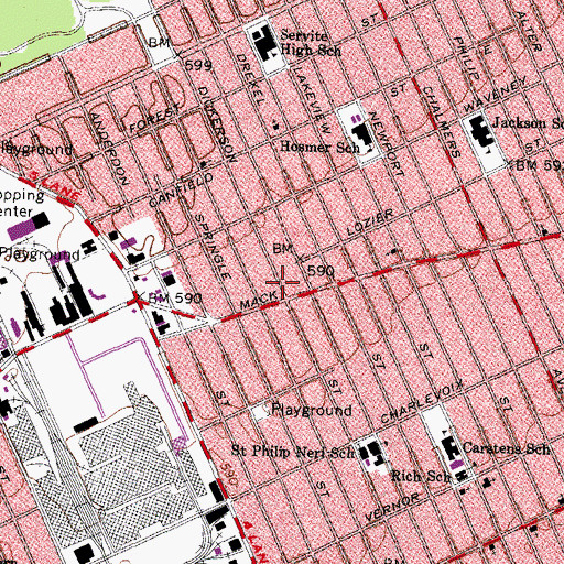 Topographic Map of Greater Saint Stephen Missionary Baptist Church, MI