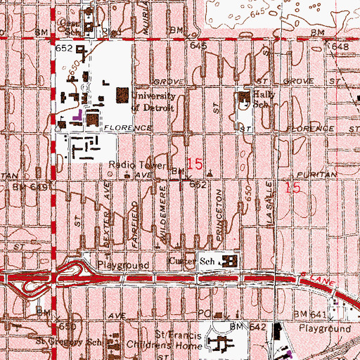 Topographic Map of Greater United Temple of Christ, MI
