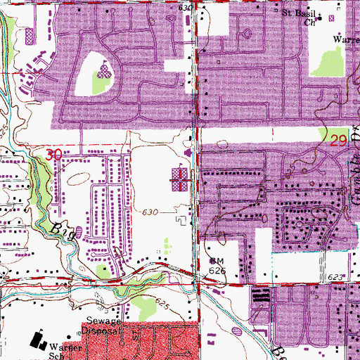 Topographic Map of Grissom Middle School, MI