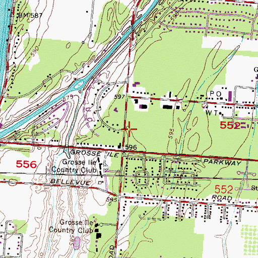Topographic Map of Grosse Isle Police Station, MI