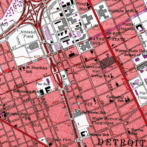 Topographic Map of Hales Primitive Baptist Church, MI