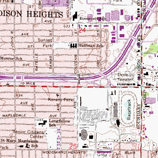Topographic Map of Halfman Elementary School, MI