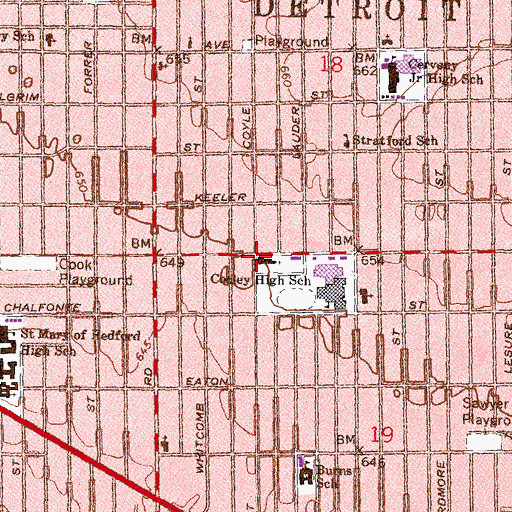 Topographic Map of Hampton Church Child Care Center, MI