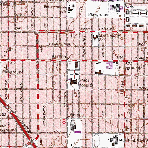Topographic Map of Hartford Retail Center Shopping Center, MI