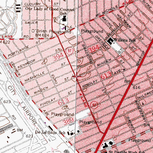 Topographic Map of Haven of Rest Missionary Baptist Church, MI