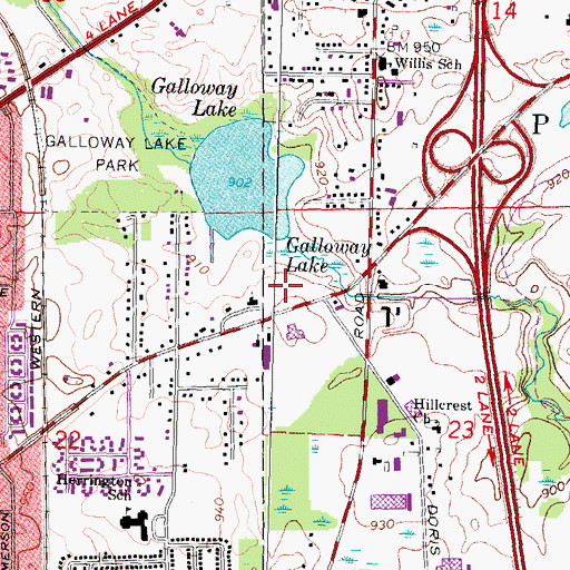 Topographic Map of Havenwyck Psychiatric Hospital, MI