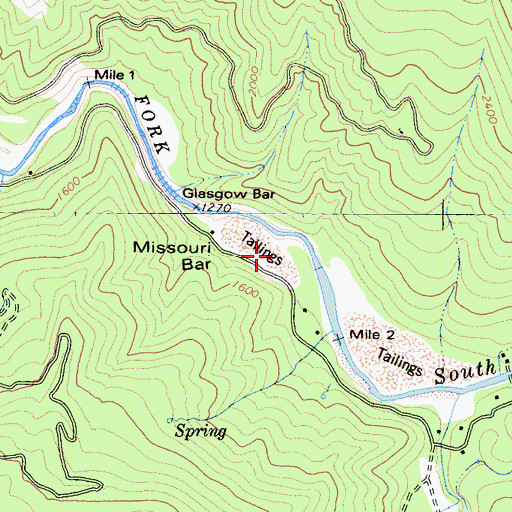 Topographic Map of Missouri Bar, CA