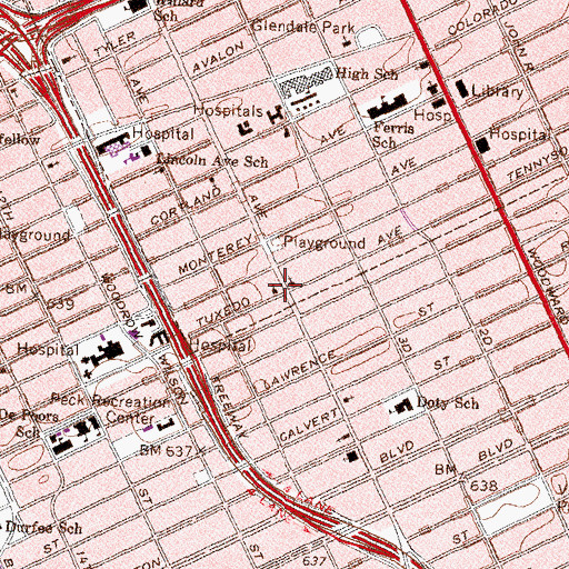 Topographic Map of Healing Spring Missionary Baptist Church, MI