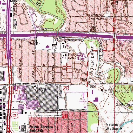 Topographic Map of Healy International Academy, MI