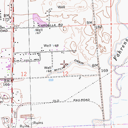 Topographic Map of Mitchell Drain, CA