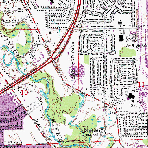Topographic Map of Henry Ford II High School, MI