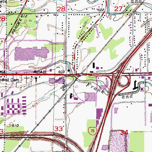 Topographic Map of Henry Ford Medical Center - Taylor and Southland, MI