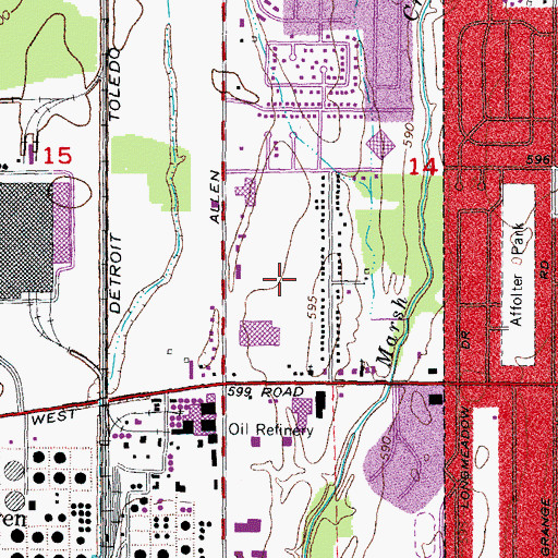 Topographic Map of Henry Ford Medical Center - Woodhaven, MI