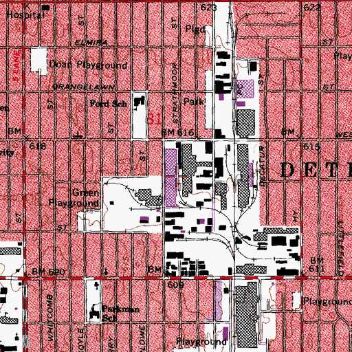 Topographic Map of Herman A Breithaupt Career and Technical Center, MI