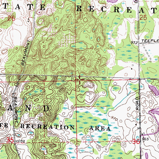 Topographic Map of Highland Commons Shopping Center, MI