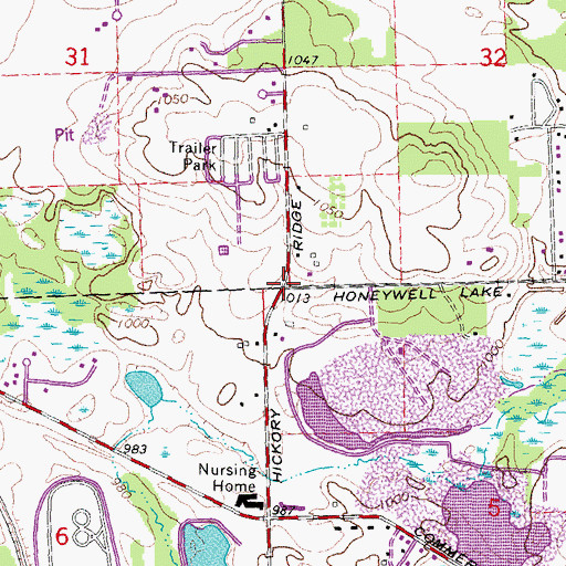 Topographic Map of Highland Montessori School, MI