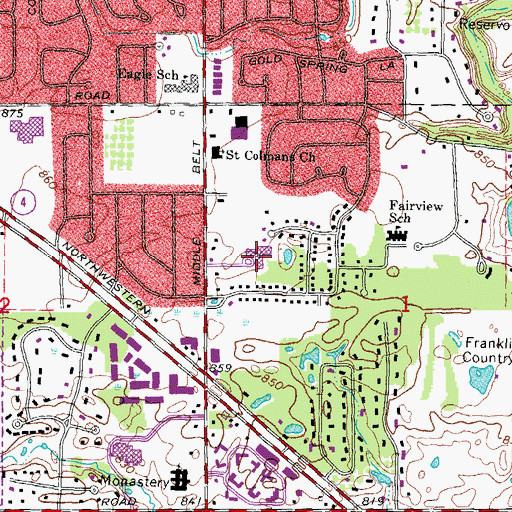Topographic Map of Hillel Elementary School, MI