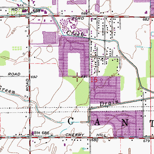 Topographic Map of Hoben Elementary School, MI