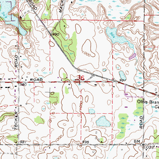 Topographic Map of Holly High School, MI