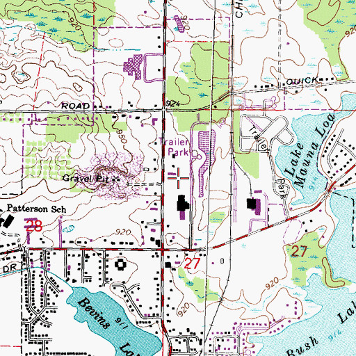 Topographic Map of Holly Plaza Shopping Center, MI