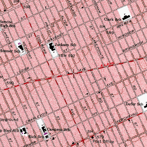 Topographic Map of Holy City of New Jerusalem Church, MI