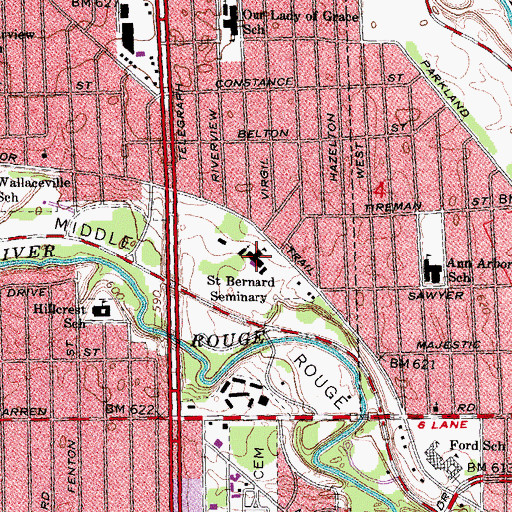 Topographic Map of Holy Innocents Academy, MI