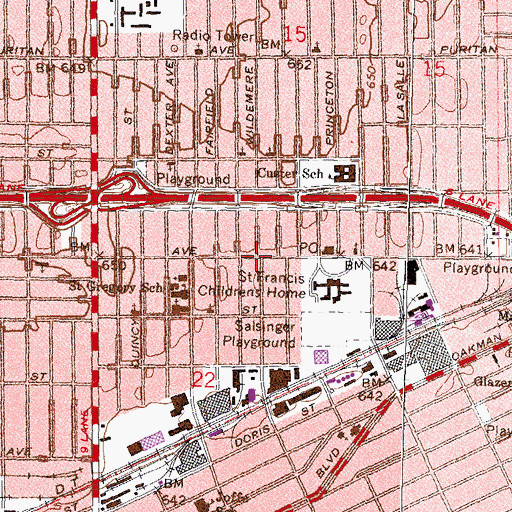 Topographic Map of Holy Saviour Missionary Bpatist Church, MI