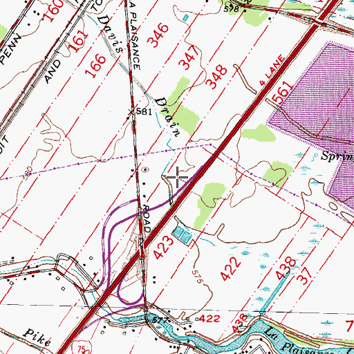 Topographic Map of Horizon Outlet Center of Monroe Shopping Center, MI
