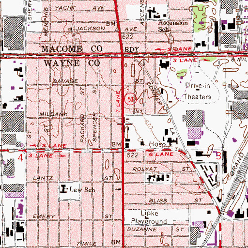 Topographic Map of Abundant Faith Baptist Church, MI