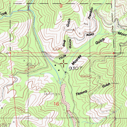 Topographic Map of Moores Gulch, CA