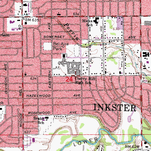 Topographic Map of Academy of Inkster, MI