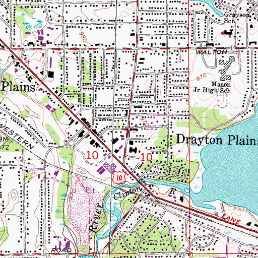 Topographic Map of Academy of Waterford, MI