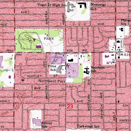 Topographic Map of Academy of Westland, MI